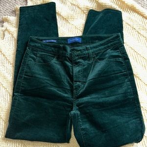 Talbots 6P green brushed cotton velvet feel pants